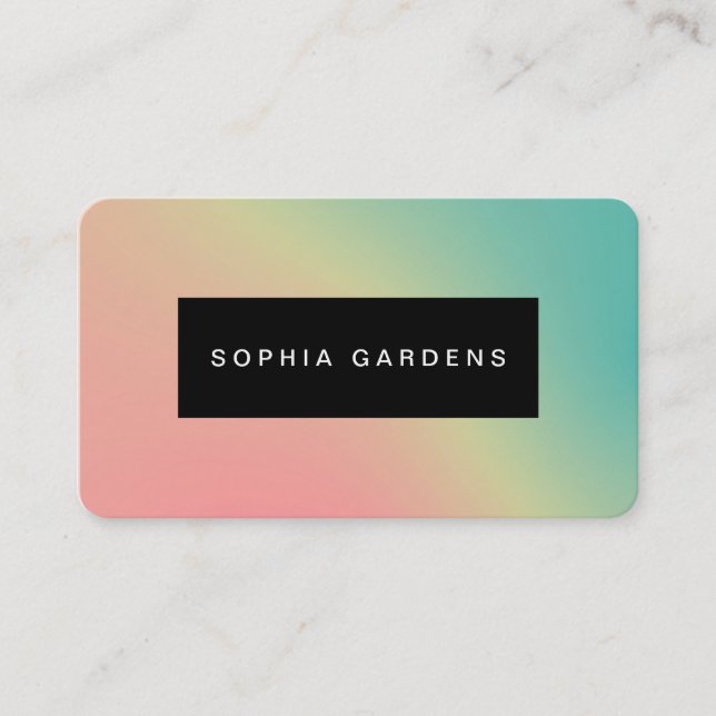 Name Plate -  Soft Gradients Business Card (Front)
