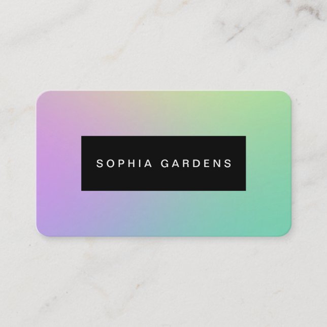 Name Plate -  Soft Gradients Business Card (Front)