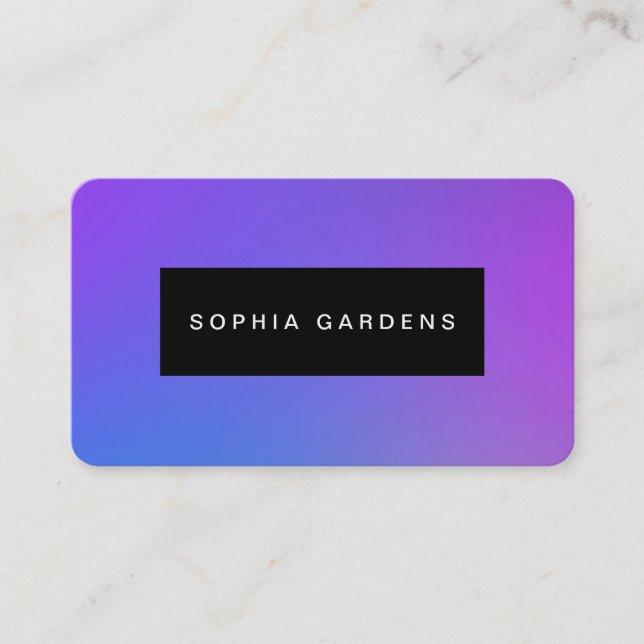 Name Plate -  Soft Gradients Business Card (Front)