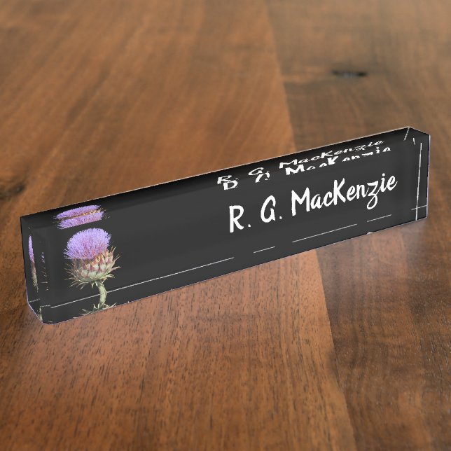 Name Plate - Thistle with Name (Side)