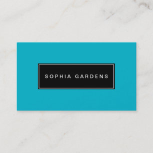 Name Plate v2 - Black on Aqua 00b2ca Business Card