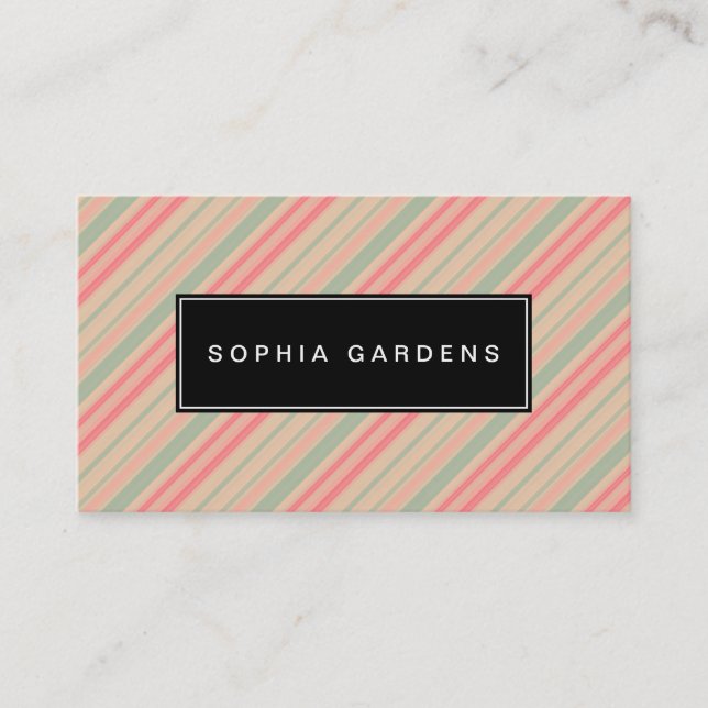 Name Plate v2 - Stripes 310515 (5) Business Card (Front)