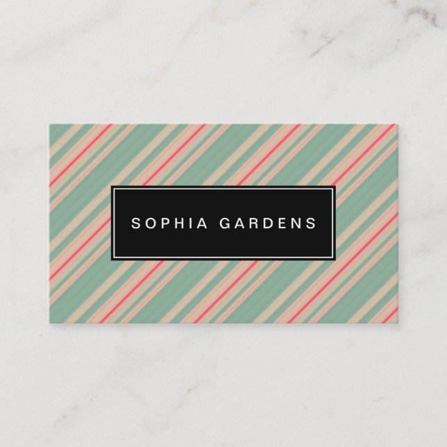 Name Plate v2 - Stripes 310515 (7) Business Card (Front)