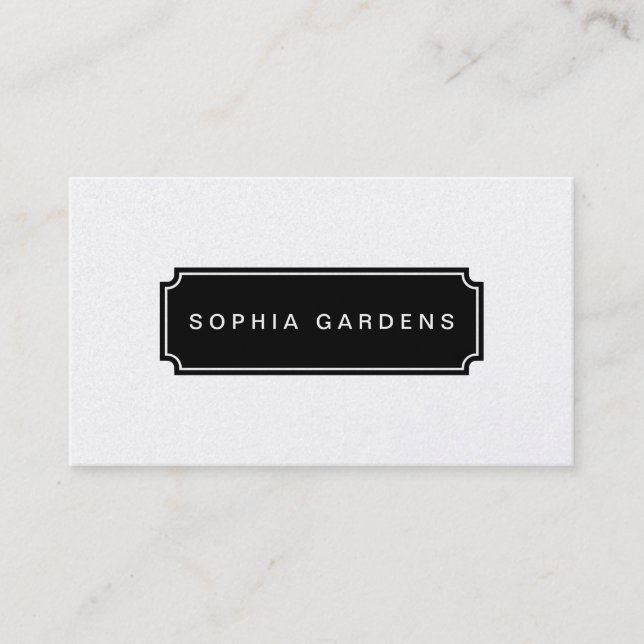Name Plate v3 - Black on White (Gold) Business Card (Front)