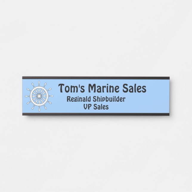 Name Plate - White Helm on Blue Background (Front)
