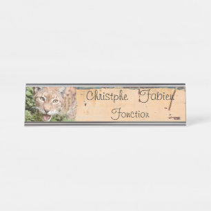 Name plates cat  lynx 2 . animals .