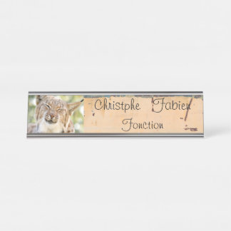 Name plates cat  lynx 3 . animals .
