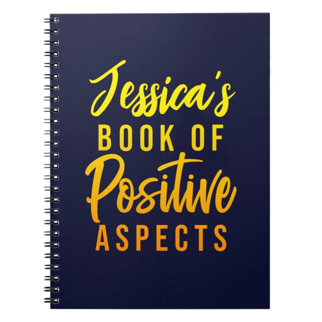 Name Positive Aspects Blue Yellow Text Notebook (Front)