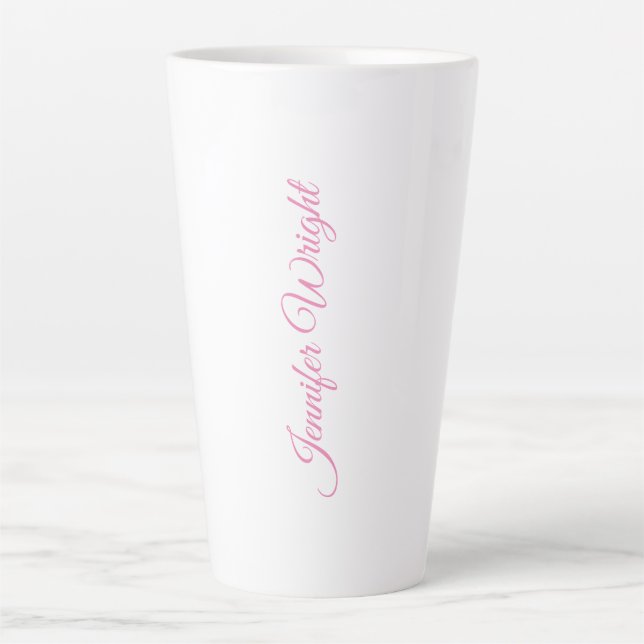 Name professional minimalist handwriting feminine  latte mug (Front)
