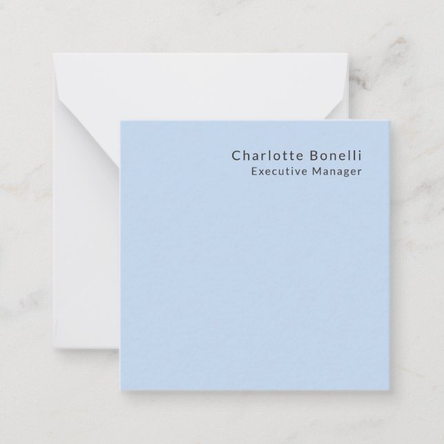 Name Professional Modern Minimalist Blue  Card (Front)