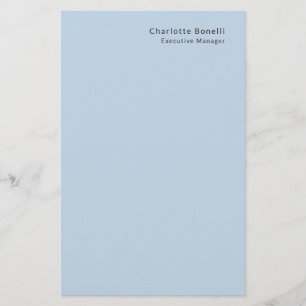 Name Professional Modern Minimalist Blue Stationery