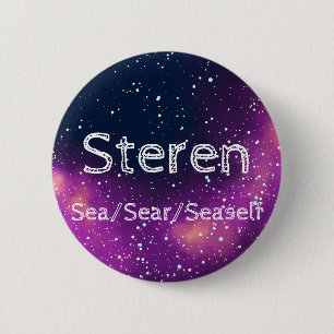 Name ___ + Pronouns Customisable Galaxy 6 Cm Round Badge