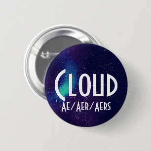Name ___ + Pronouns Customisable Galaxy 6 Cm Round Badge