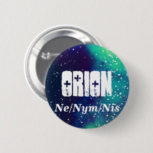 Name ___ + Pronouns Customisable Galaxy 6 Cm Round Badge