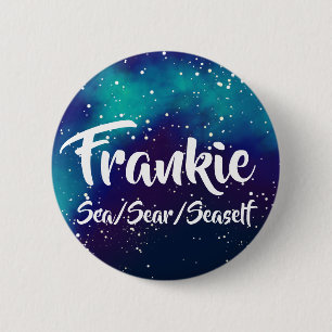Name ___ + Pronouns Customisable Galaxy 6 Cm Round Badge