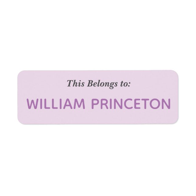 Name Purple Labels (Front)