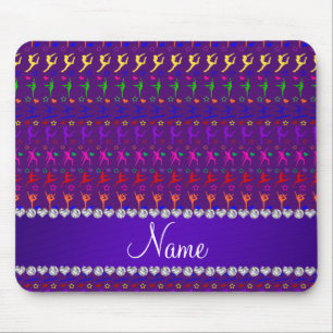 Name purple rainbow gymnastics hearts stars mouse mat