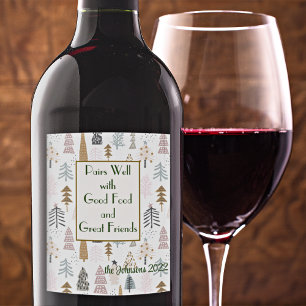 Name Quote    Rustic Winter Trees (6) Wine Label