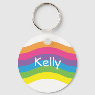 Name Rainbow Wave Key Ring