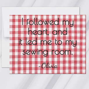 Name, Red and White Gingham All-Occasion Flat Card