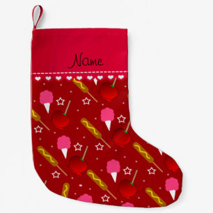 Name red cotton candy apples corn dogs small christmas stocking