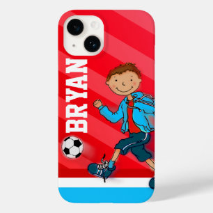 Name red sports soccer boy ipod touch case