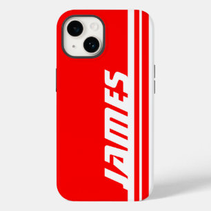 Name red & white stripe sport  Case-Mate iPhone 14 case