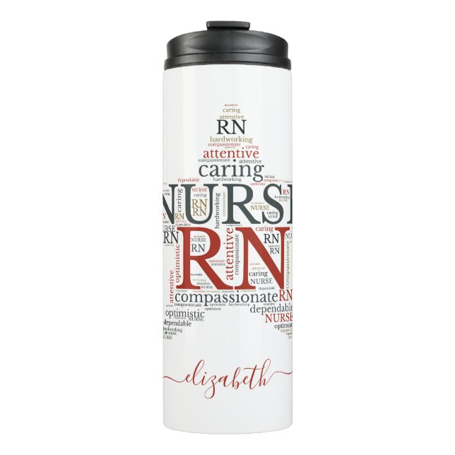 Name Registered Nurse RN Star Thermal Tumbler (Front)