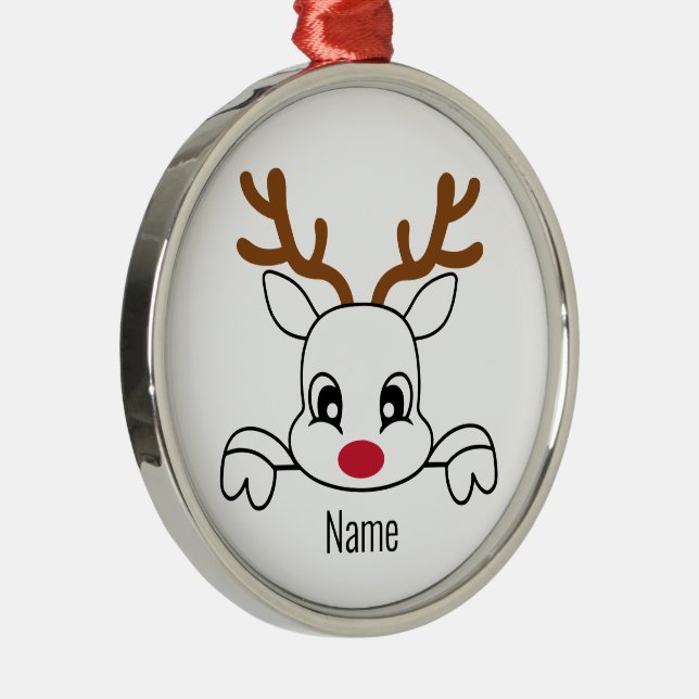 Name Reindeer Christmas Ornament (Right)