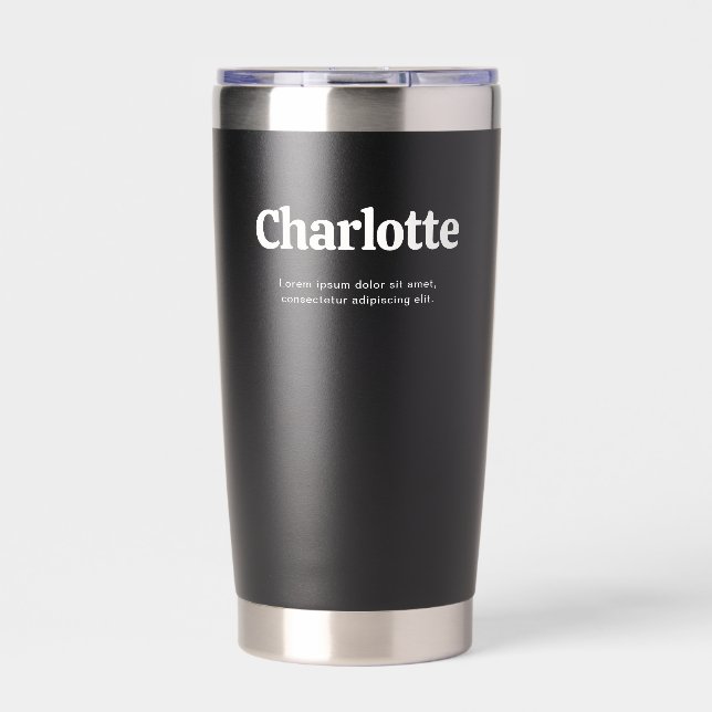 Name Retro Bold Black Insulated Tumbler (Front)