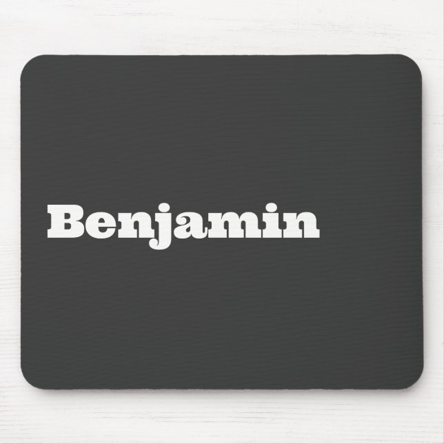 Name Retro Bold Black Mouse Mat (Front)