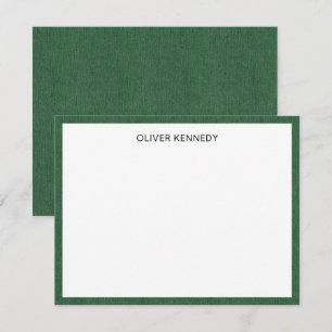 Name Rich Forest Green Denim Print Frame Card