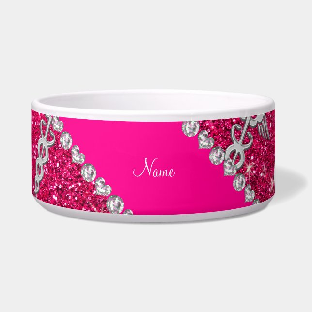 Name rose pink glitter nurse hats silver caduceus (Front)