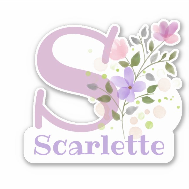 Name Scarlette with the Letter S Sticker Cut-Out (Front)