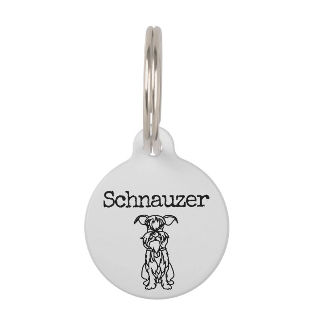 Name Schnauzer Pet Tag (Front)