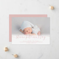 Name script heart photo dusty pink boy baby birth