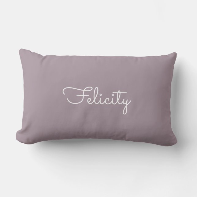 Name Script Monogram Initial Letter F Custom Top Lumbar Cushion (Front)
