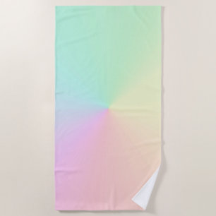 Name Script Text Muted Gradient Ombre Rainbow Beach Towel