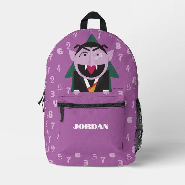 Name Sesame Street | Count von Count Printed Backpack (Front)