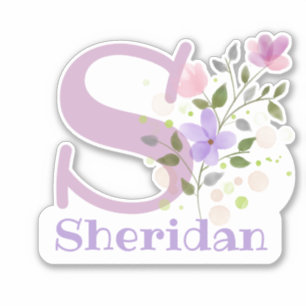 Name Sheridan with the Letter S Sticker Cut-Out