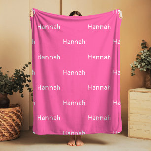 Name Sherpa Blanket Pink Personalised Custom Girl