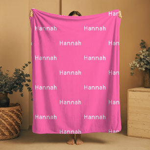 Name Sherpa Blanket Pink Personalised Custom Girl