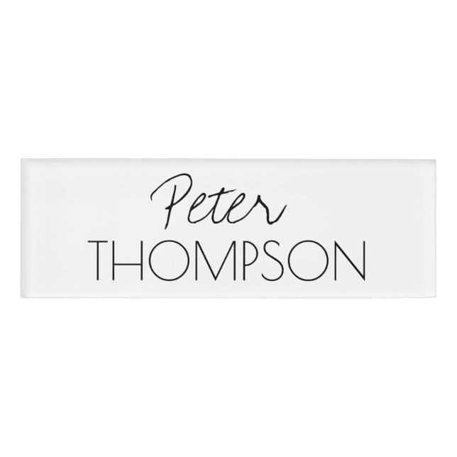 name, simple and clear name tag (Front)