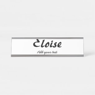 Name simple minimal calligraphy typography elegant desk name plate