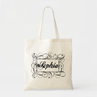 Name Sophia in black inside stylish frame