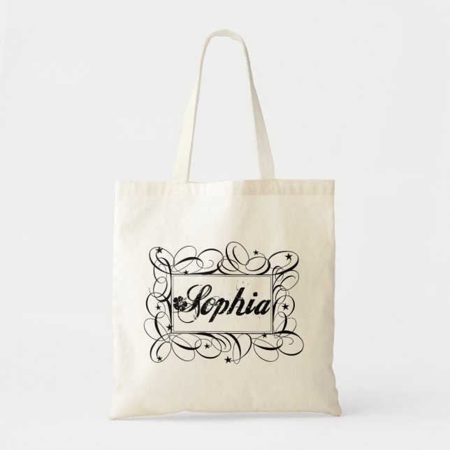 Name Sophia in black inside stylish frame Tote Bag (Front)