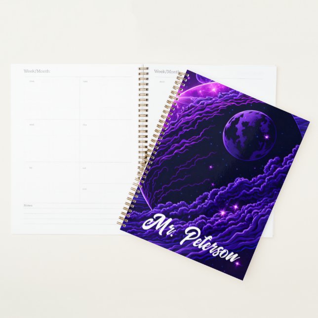 Name Space Scene Science Teacher End of Year  Planner (Display)