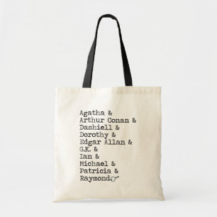 Name Stack Crime Fiction Top-10 Novelists Tote Bag
