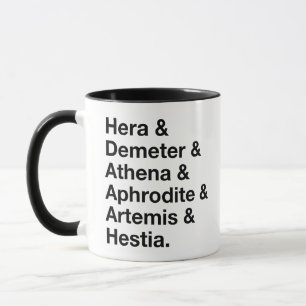 Name Stack of the 12 Gods of Greek Mythology Mug