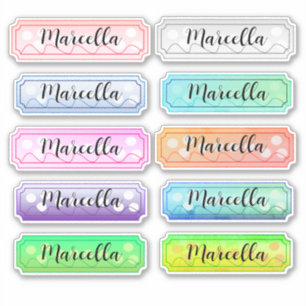 Name Sticker Set Beautiful Colors
